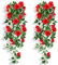 MJARTORIA 2Pack Artificial Rose Flowers Artificial Hanging Basket Plant Vine Fake Silk Trailing Flower for Garden Wall Fence Wedding Balcony Outdoor Indoor Home Door Decoration