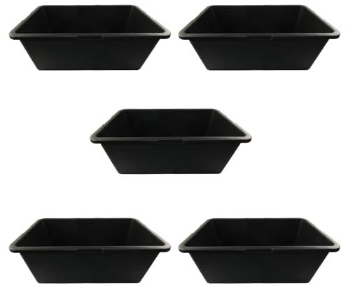 5er Set DEWEPRO® Mörtelkasten - Baueimer - Mörtelwanne für Garten und Baustelle, Kunststoffwanne eckig 60 Liter