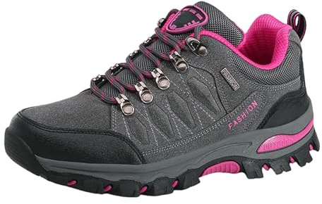 Donna Scarpe da Trekking Escursioni, Stivali da Passeggio All'aperto per Tutte Le Stagioni, Sneaker Sportive Arrampicata, Viaggi, Campeggio, Arrampicata in Montagna Grey, 38