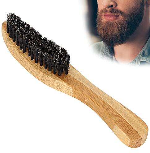 Beard Styling Brush with Strong Toughness, Portable Ergonomic Curved Design for Beard, Mustache Straightening and Growth Promotion (Small)