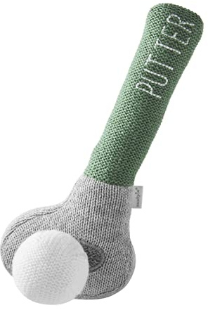 Mud Pie Children's Goft Knit Rattle, Green Putter Club