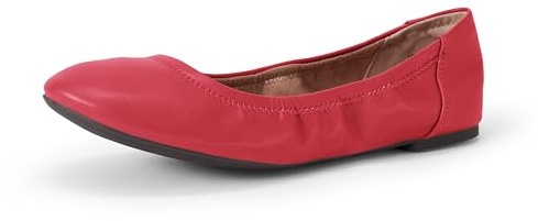 Amazon Essentials Women's Belice Comfortable Slip-On Ballet Flats Shoes, Bright Poppy Red, 10