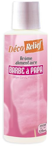 Déco Relief - Arôme Liquide Barbe à Papa 125 ml - Arôme Alimentaire Pâtisserie & Yaourtière - Pour Gâteaux, Pâtisseries, Yaourts - Arôme Concentré - Barbe à Papa Fraise - ARO68.