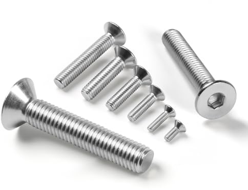 BOUMVID försänkta skruvar rostfritt stål M4 x 12 mm, 50 st. skruvar rostfria skruvar försänkt huvud insex 304 försänkta skruvar helgängad försänkt skruv med metrisk V2A A2 Din 7991
