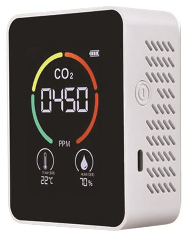 Medidor de CO2 Detector de CO2 3 en 1 Detector de dióxido de Carbono, Sensor de CO2 portátil con Pantalla LCD, Temperatura y medidor de Humedad con Alarma para el hogar, RV, Carpas de creci
