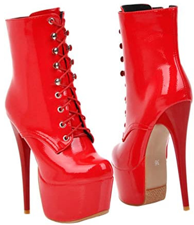 Holibanna 1paio Stivaletti Corti Da Donna Vernice Con e Lacci Scarpe Eleganti Per Serate e Occasioni Speciali Design Fashion e Chic Disponibili e Altre Varianti
