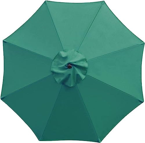 NIKSHI Funda de Repuesto para sombrilla, sombrilla de Recambio Impermeable con protección UV, Toldo de Recambio para sombrilla de terraza, sólo toldo, sin Soporte de sombrilla,Green-8 Streben