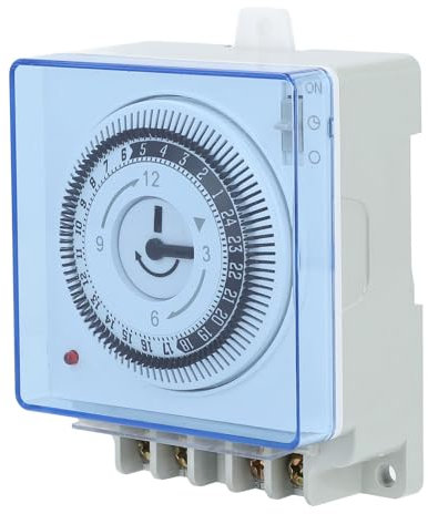 Interruttore Temporizzato Meccanico, Interruttore Orario 24 Ore con Guscio Ignifugo per il di Controllo 'illuminazione