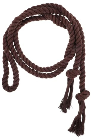 Veemoon Gótico Trenzado Cuerda Cinturón, Cinturón De Cintura Trenzado Decorativo Sacerdote Romano Cuerda De Disfraz Sabana Algodon Coffee para Pantalones Camisa y Jeans