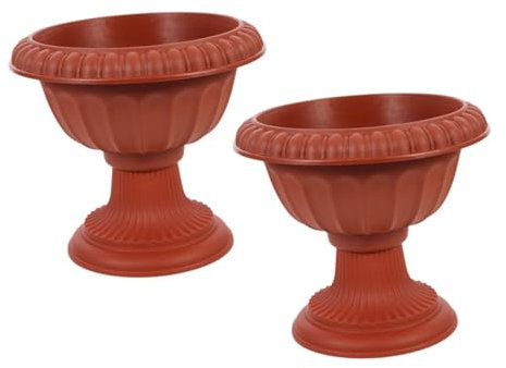 GRIRIW 2pcs Classic Roman Flower Urn Planter Decorative Pots for Outdoor for Wedding Arrangement and Home Decor