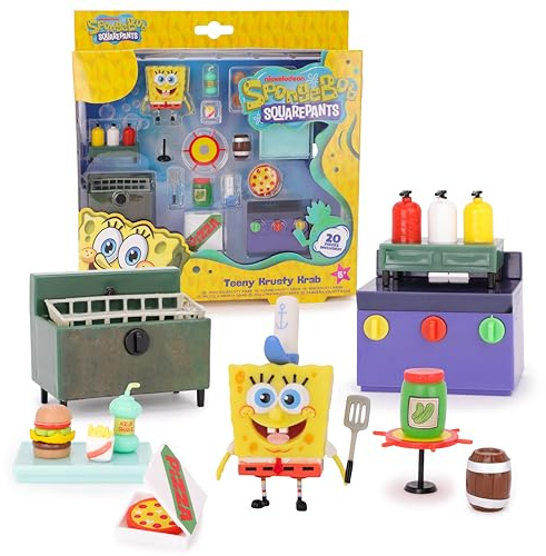 Toyland® Coffret Figurine et Accessoires Bob l'Éponge 20 Pièces - Mini Crabe Croustillant - 5 Ans et Plus