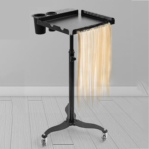 KOMFGT Hair Extension Holder Rark, Movable Standing Hair Holder with Serving Tray Comb Teeth, Install Firmly and Less Tangles, Adjustable Height 70-104 Cm, Free