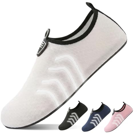 Water Shoes with Reflective, Beach Swim Shoes Lightweight Barefoot Aqua Quick Dry Breathable Swim for Women Men Surfing Running Driving Pool Yoga