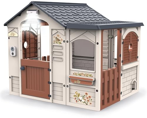 Chicos - Play Garden | Spaziosa Casetta per Bambini con Luce e Suoni dotata di Finestre Apribili, Gattaiola e Adesivi Inclusi | Da 2 Anni (89626)