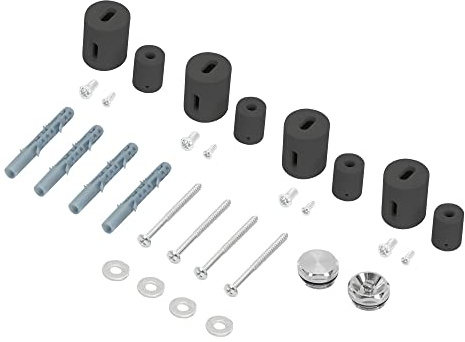 ECD Germany Support de Fixation pour Radiateurs Design Iron Em, Anthracite, Matériel de Montage, Accessoires Kit de Suspension Mural Chauffe-Serviettes et Sèche-Serviette Salle de Bain