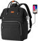 Rucksack Damen, Rucksack Schule mit 15.6 Zoll Laptopfach & USB-Ladeanschluss, Schulrucksack Mädchen Teenager Handtasche Rucksack for City Business Reise Arbeits (Schwarz)