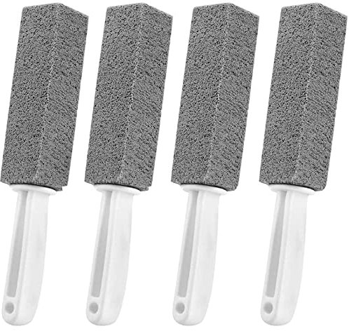 HO2NLE 4 Stück Bimsstein Reinigungsstein mit Griff Bimsstein Toilettenreiniger Cleaning Block WC Reiniger Deep Putzstein für Toilette Küche Dusche Bad Pool Waschbecken Fußpflege