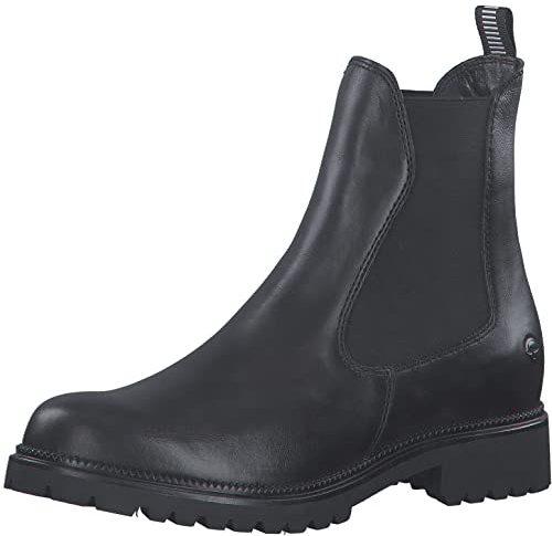 Tamaris Donna Stivaletti, Signora Stivaletti Chelsea,bottini,Stivaletti,Stivaletto,Stivaletto Slip-on,Boots,Piatto,Black/No Fur,37 EU