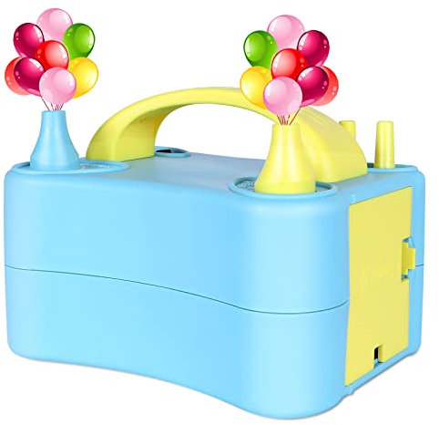 Deeplee Elektrische Luftballonpumpe, Aufblasgerät Doppeldüse Ballonpumpe für Party, Geburtstag, Hochzeit und Festivaldekoration