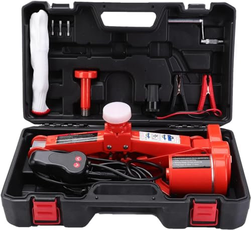 ROGTZ Electric Scissor Car Jack Kit, 3 Ton 12V Portable Auto Car Lift with 44.9 cm Range for SUV/Sedan, Floor Jack for Tire Change & Roadside Emergency