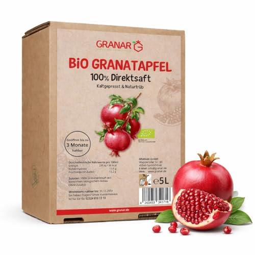 5 liter ekologisk granatäpple direktjuice bröstjuice granatäpplejuice från Granar Bio
