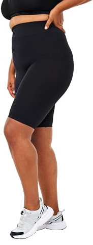 Zizzi Short de cyclisme pour femme grande taille - Taille sans coutures - Noir, 60-62 Grande taille