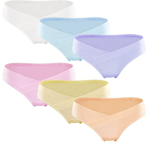 Yintry Dam mammabyxor andningsbara bomullstrosor dam graviditet postpartum underkläder 6-pack, Stil3, L