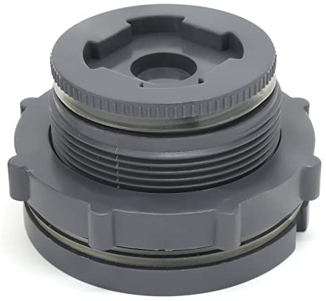 Zorveiio Adaptador de mamparo NPT de 2 pulgadas, adaptador de mamparo de PVC, conector de tanque de agua, doble rosca con tapones para barriles de lluvia, acuarios, estanques