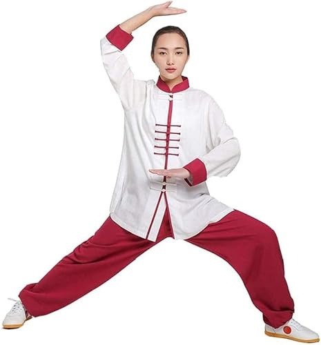 Tai Chi Uniform, Martial Arts Kung Fu Uniform Tai Chi Clothing Women,men Tai Chi Clothing Uniform Linen Long Sleeve Tai Chi Taekwondo Yoga Suit Wing Chun Zen Meditation Kung Fu Tai Chi Suit ( Color :