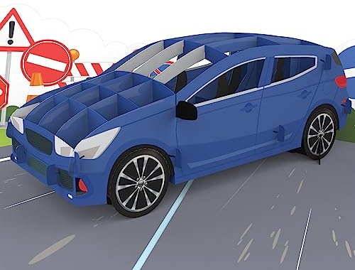MOKIO® Tarjeta Pop-Up – Permiso de Conducir Coche – Tarjeta regalo 3D para clases de conducir o autoescuela, Tarjeta emergente para 18 cumpleaños