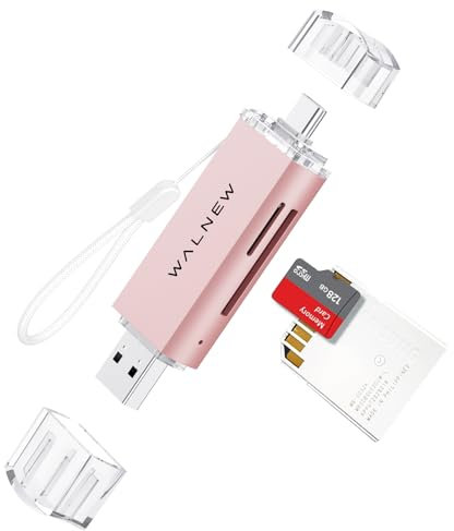 WALNEW SD Card Reader, USB 3.0 & USB-C SD/TF Memory Card Adapter