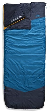 THE NORTH FACE Dolomite One 15F / -9C, 3-in-1 Insulated Sleeping Bag - Water Repellent, Rectangular Shape, Fleece Lined, Hyper Blue/Radiant Yellow-NPF, Long