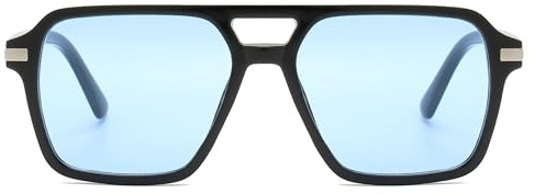 Long Keeper Lunettes de Soleil Homme Femme Style Pilote Rectangulaires Classique Lunettes de Soleil Carrées Lunettes Pilote Vintage UV400 pour Conduite Voyage