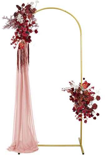 1.8Mx0.8M Wedding Arch Backdrop Stand Balloon Arched Background Frame Metal Support Set for Wedding, Birthday, Party, Graduation, Anniversary Celebration Studio Background Decoration