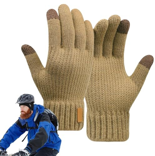 Touchscreen vinterhandskar, vintercykelhandskar, dubbelskiktsvantar, termiska vinterhandskar, handskar för kallt väder, löparhandskar, cykelvantar, vandring termiska handskar, vinterhandskar för