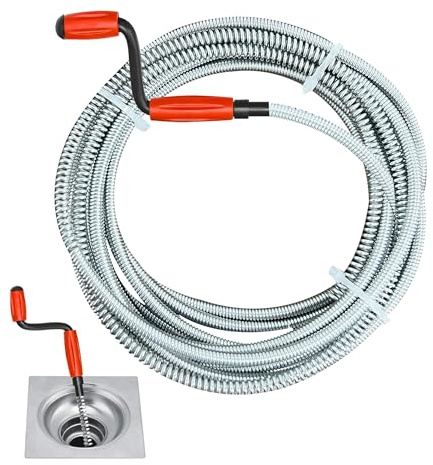 JAADU Stura Lavandini e Scarichi,Sonda Sturatubi Professionale（5 m x 6 mm）Stura Tubi di Scarico, Stura wc Stura Lavandini Per La Pulizia Delle Tubature di Cucina e Toilette Furetto