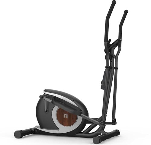 Crosstrainer, Magnetischer Ellipsentrainer für den Heimgebrauch mit 16 Widerstandsstufen, LCD-Monitor, rutschfestem Pedal, Flaschenhalter, 265 LBS Belastbarkeit