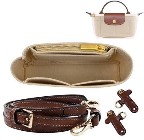 muhogxio Bandouliere et Organisateur pour Longchamp Sac,Bandouliere pour Sac Longchamp, Mini organiseurs de Sac à Main,pour Main Mini