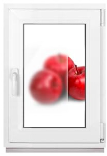 Framex Finestra in plastica bianca satinata larghezza x altezza 50 x 70 cm 500 x 700 mm 2 vetri 32 mm girevole inclinabile DIN destra