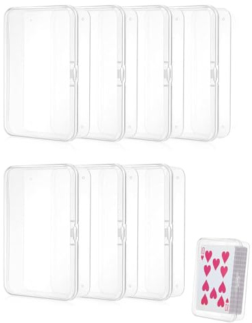 DAFNE Set di scatole per carte da gioco da 7 pezzi, scatola per riporre le carte da gioco, scatola dedicata per carte da gioco, scatola trasparente per carte da gioco, porta biglietti da visita