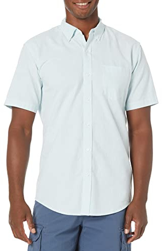 Amazon Essentials Men's Regular-Fit Short-Sleeve 100% Cotton Oxford Shirt