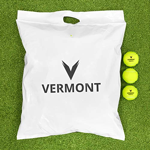 Vermont Balles d’Entraînement de Tennis | Utilisation sur Tous Terrains | Lot de 60 en Recharge ou Seau avec Couvercle