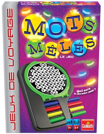 Goliath - Mots Mêlés - Edition Voyage - Trouver les Mots Cachés le plus Rapidement - Jeux de Société Pour Enfants dès 7 ans - Version Voyage Facile à Emmener Partout - De 2 à 4 joueurs - 20 min