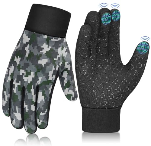 AOTOW Winter Warm Kids Cycling Gloves - Cold Weather Touchscreen Glove for Childrens Riding Bike and Football Grip Anti-Slip Outdoor Ski Sports Gloves for Boys Girls 4-6 Year Old