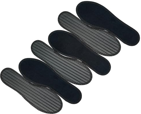 Happystep 3 pares de plantillas para zapatos de tela de rizo de algodón, inserciones para pies descalzos, lavables y reutilizables, zapatos de negocios, botas, etc. (Negro), 46 EU