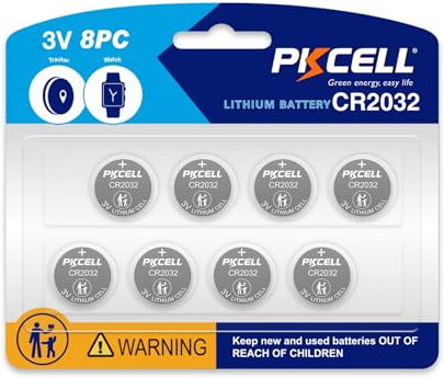 PKCELL CR 2032 Lot de 8 piles CR2032 au lithium 3 V