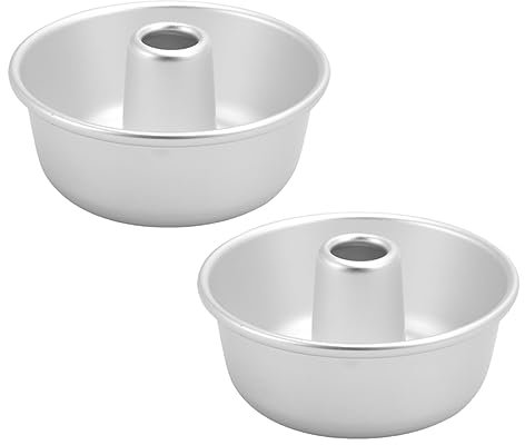 MOLUCKFU 2stücke Donut-metallbackform Runde Kuchenform Aus Aluminiumlegierung Antihaftbeschichtet Für Mousse Schokolade Brownies Dessert Gebäck Backzubehör Silber