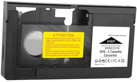 AsrMyjcx Adaptateur de Cassette VHS-C Convertisseur de Cassette VHS motorisé Appareil Portable 12 mm SVHS SVHS-C vers VHS Ne Convient Pas pour MiniDV/Hi8