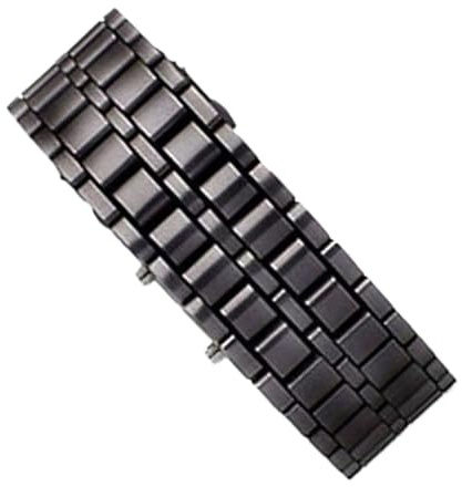 Digital LED-klocka – armbandsur, vattentålig snygg metall kreativ digital LED-display armband för män kvinnor sport