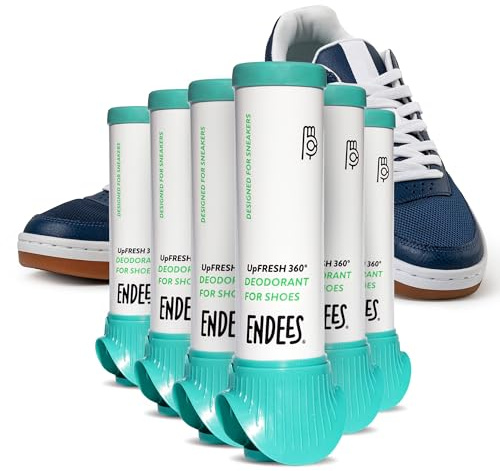 Endees UpFresh 360° Shoe Deodorizer Spray – 6 x 3.38 Fl Ozl I Foot Odor Eliminator Shoe Spray for Smelly Shoes, Feet, Sneakers, Boots, and Gym Bags, Stinky Smell Elimination Deodorant, Travel Size